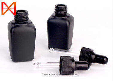 25ml Square Essential Oil Dropper Bottles Container Matte Black With Dropper
